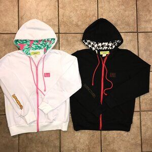 Lot of 2 Women's Loudmouth Ladies Golf Full Zip Hoodie Jackets- Size M